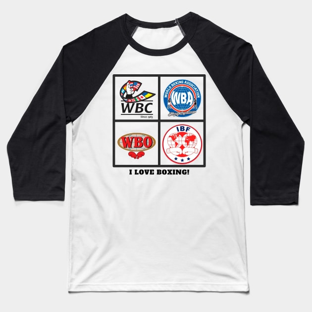 I Love Boxing Baseball T-Shirt by FightIsRight